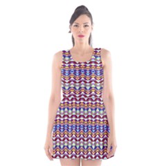 Ethnic Colorful Pattern Scoop Neck Skater Dress by dflcprintsclothing