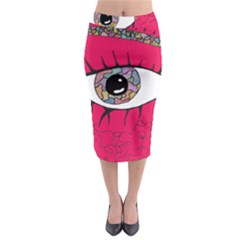 Puzzle Eyed Midi Pencil Skirt