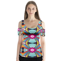 Targets Pattern                                                 Butterfly Sleeve Cutout Tee