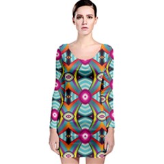 Targets Pattern                                                                                                                Long Sleeve Bodycon Dress by LalyLauraFLM