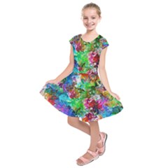 Colorful Strokes                Kids  Short Sleeve Dress