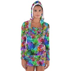 Colorful Strokes                                                                                                                Women s Long Sleeve Hooded T-shirt