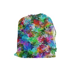 Colorful Strokes                                                                                                                Drawstring Pouch by LalyLauraFLM