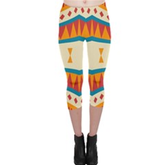 Mirrored Shapes In Retro Colors                                                                                                                 Capri Leggings by LalyLauraFLM