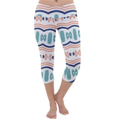 Shapes And Waves                                      Capri Yoga Leggings