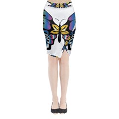 Butter Fly 3800x Midi Wrap Pencil Skirt