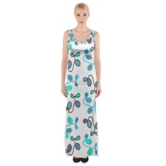 Blue Garden Maxi Thigh Split Dress by Valentinaart