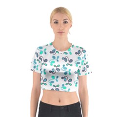 Blue Garden Cotton Crop Top