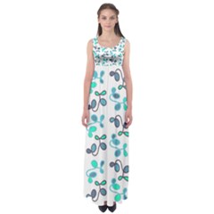 Blue Garden Empire Waist Maxi Dress