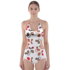 Simple Garden Cut-out One Piece Swimsuit