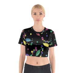 Space Garden Cotton Crop Top by Valentinaart