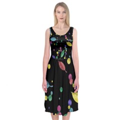 Space Garden Midi Sleeveless Dress