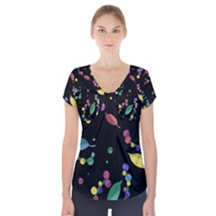 Space Garden Short Sleeve Front Detail Top