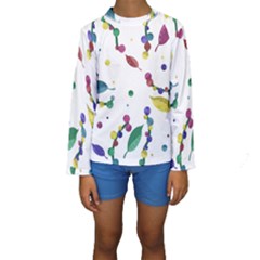 Abstract Floral Design Kids  Long Sleeve Swimwear by Valentinaart