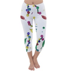 Abstract Floral Design Capri Winter Leggings  by Valentinaart