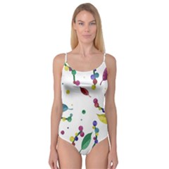 Abstract Floral Design Camisole Leotard 