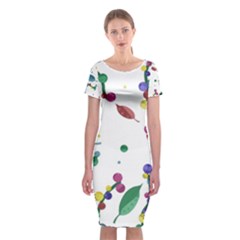 Abstract Floral Design Classic Short Sleeve Midi Dress by Valentinaart