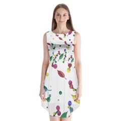 Abstract Floral Design Sleeveless Chiffon Dress  