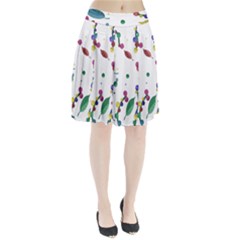 Abstract Floral Design Pleated Skirt