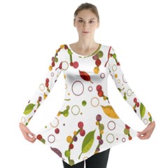 Adorable Floral Design Long Sleeve Tunic  by Valentinaart