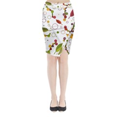 Adorable Floral Design Midi Wrap Pencil Skirt