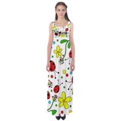 Ladybugs Empire Waist Maxi Dress