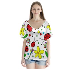 Ladybugs Flutter Sleeve Top