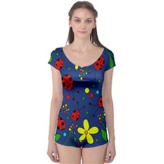 Ladybugs - Blue Boyleg Leotard  by Valentinaart