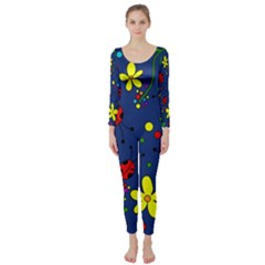 Ladybugs - Blue Long Sleeve Catsuit by Valentinaart