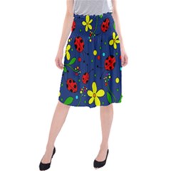 Ladybugs - Blue Midi Beach Skirt