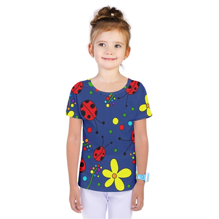 Ladybugs - blue Kids  One Piece Tee