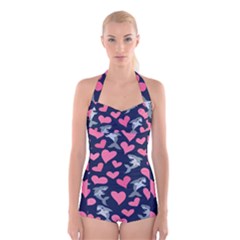 Shark Lovers Boyleg Halter Swimsuit 