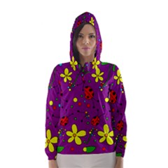 Ladybugs - Purple Hooded Wind Breaker (women) by Valentinaart