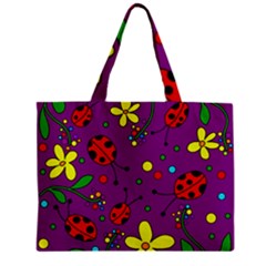 Ladybugs - Purple Zipper Mini Tote Bag by Valentinaart