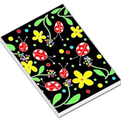 Flowers And Ladybugs Large Memo Pads by Valentinaart