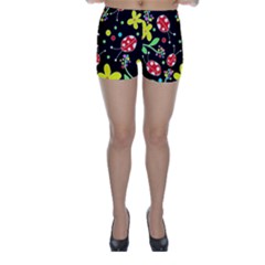 Flowers And Ladybugs Skinny Shorts by Valentinaart