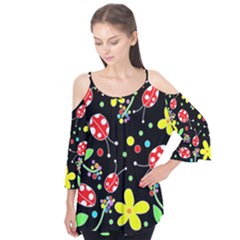 Flowers And Ladybugs Flutter Tees