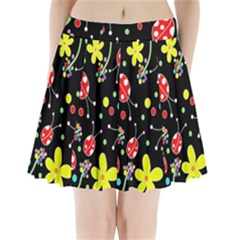 Flowers And Ladybugs Pleated Mini Skirt