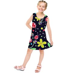 Flowers And Ladybugs Kids  Tunic Dress