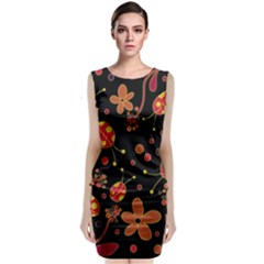 Flowers And Ladybugs 2 Classic Sleeveless Midi Dress