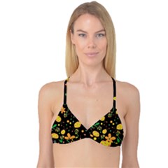 Ladybugs And Flowers 3 Reversible Tri Bikini Top by Valentinaart