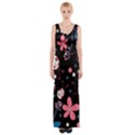 Pink ladybugs and flowers  Maxi Thigh Split Dress View1