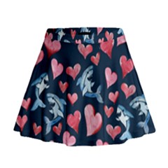 Shark Lover Mini Flare Skirt