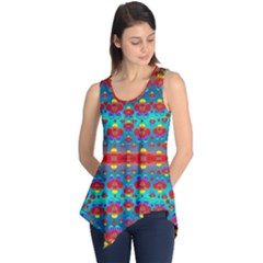 Peace Flowers And Rainbows In The Sky Sleeveless Tunic