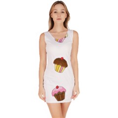 Colorful Cupcakes  Sleeveless Bodycon Dress by Valentinaart