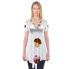 Colorful Cupcakes  Short Sleeve Tunic 