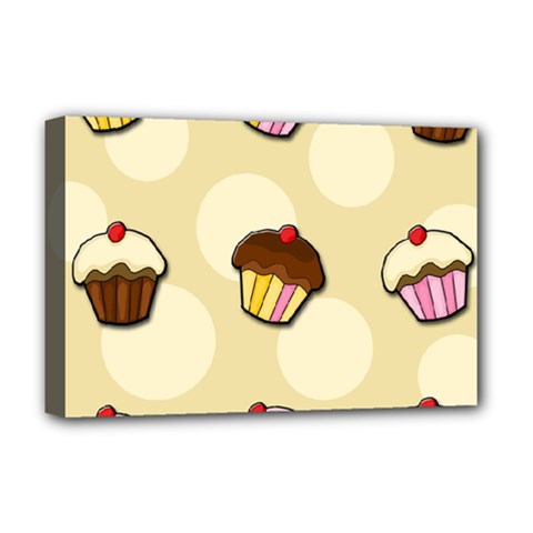 Colorful Cupcakes Pattern Deluxe Canvas 18  X 12   by Valentinaart