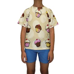 Colorful Cupcakes Pattern Kids  Short Sleeve Swimwear by Valentinaart