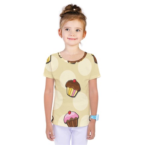 Colorful Cupcakes Pattern Kids  One Piece Tee by Valentinaart