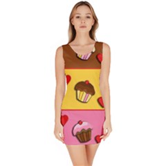 Love Cupcakes Sleeveless Bodycon Dress by Valentinaart